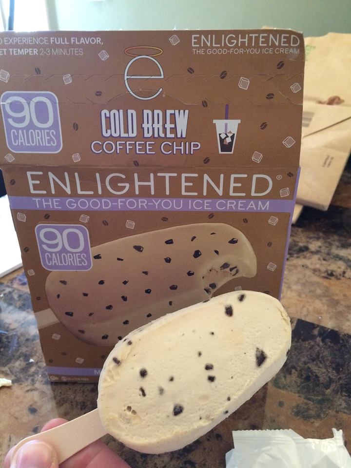 enlightened coffee chip bars are the same size as displayed on box